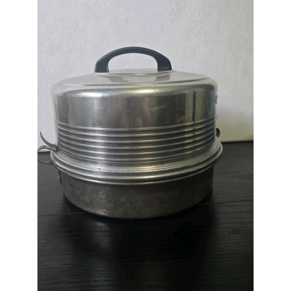 Vintage Regal Aluminum Ware Cake Carrier & Cover For Pie Two Compartments